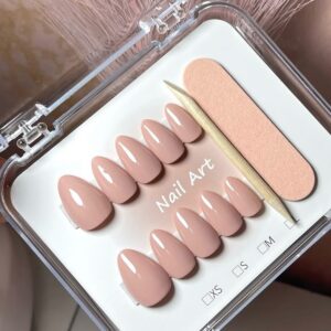 kit faux ongles press on nude glossy